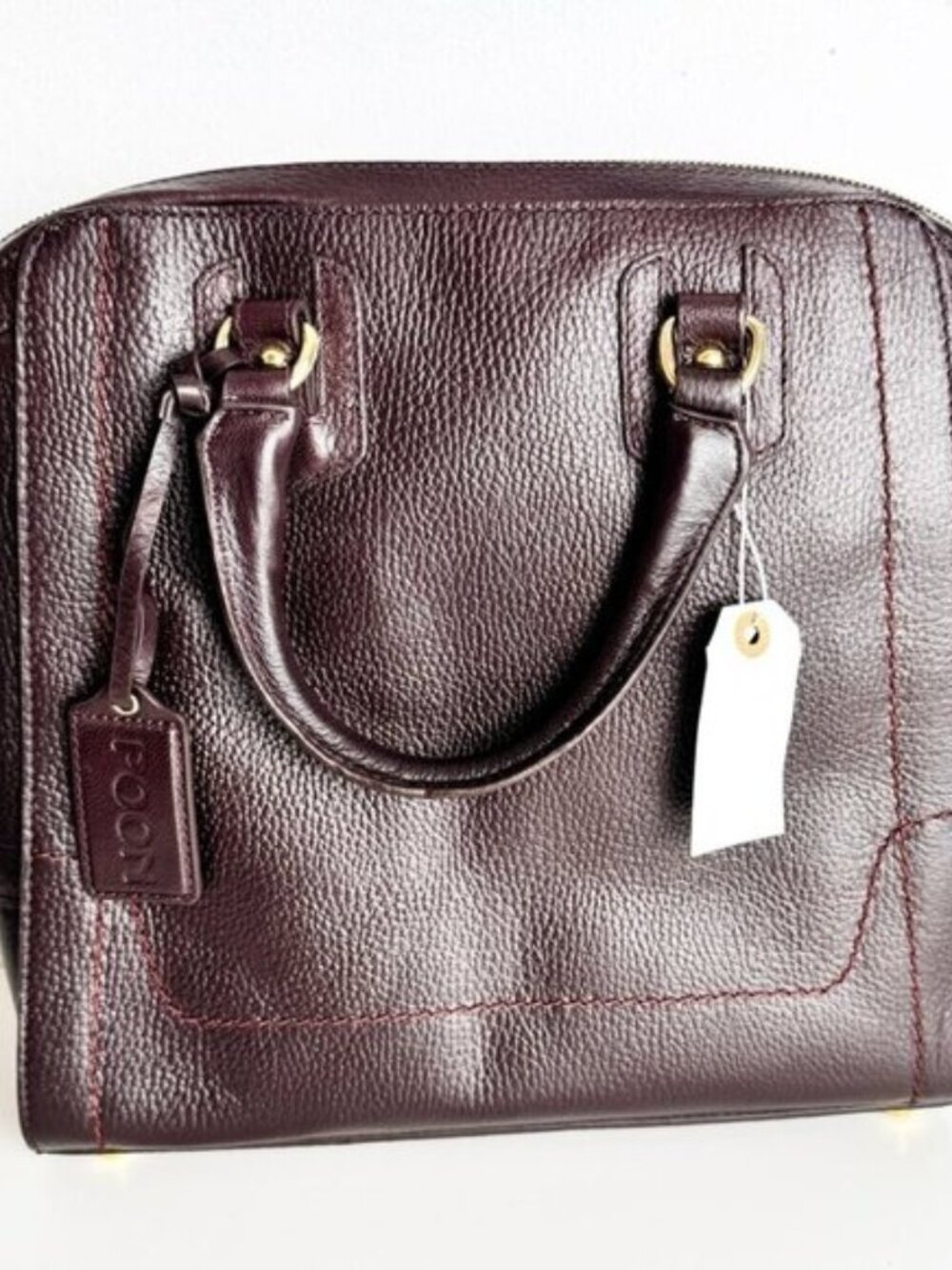 Poon of Switzerland Gorgeous Brown / Oxblood Genuine Leather Satchel / Handbag